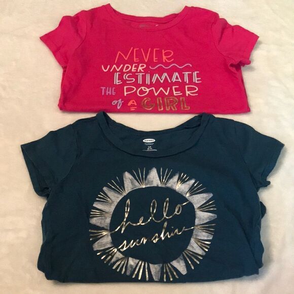 2-Piece Girls Graphic T-Shirt Set - Size 6 - Picture 1 of 6